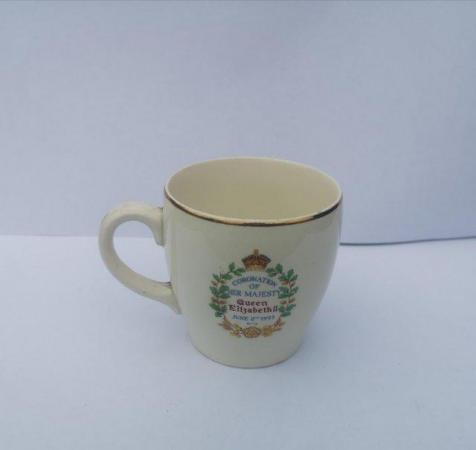 Image 2 of Small cup celebrating Coronation of Queen Elizabeth II