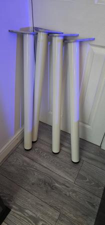 Image 1 of 4 x Adjustable breakfast bar legs white