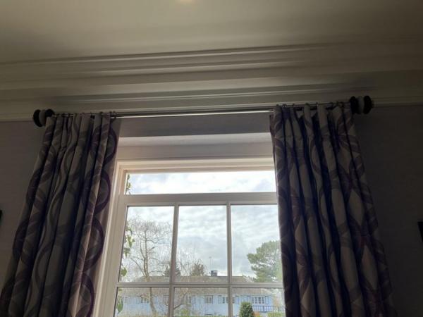 Image 2 of Designer curtains and poles for pair of windows