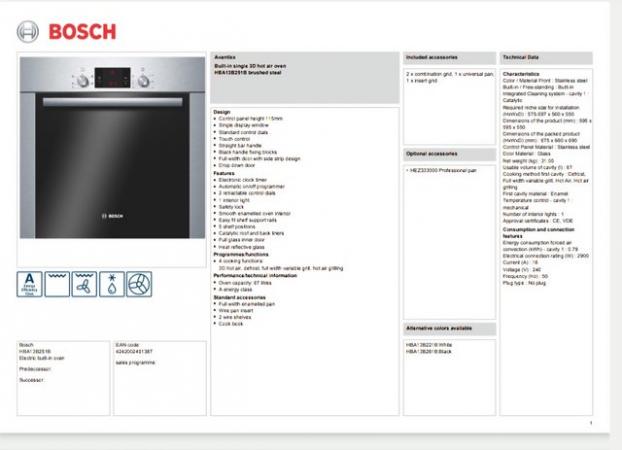 Image 2 of Bosch electric built in oven