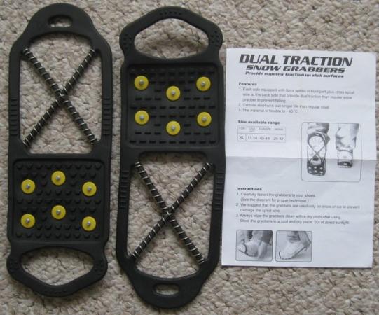Image 1 of Dual Traction Snow Grabbers for superior traction on ice, XL