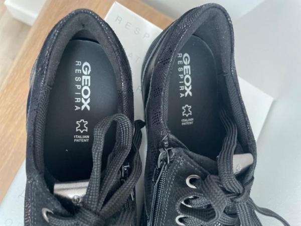 Image 4 of GEOX Respira Black Leather Casual Shoes Size 5