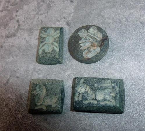 Image 3 of Four Intaglio stone ring or pendant Seals Four, REPLICAS