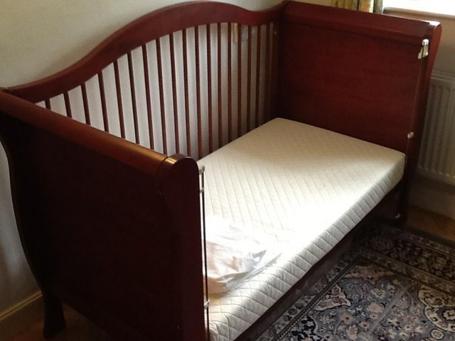 Preview of the first image of Vintage Alicia solid wood, cot bed, sofa bed, with mattress..