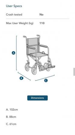 Image 3 of Care Co Lynx 4 transit wheelchair
