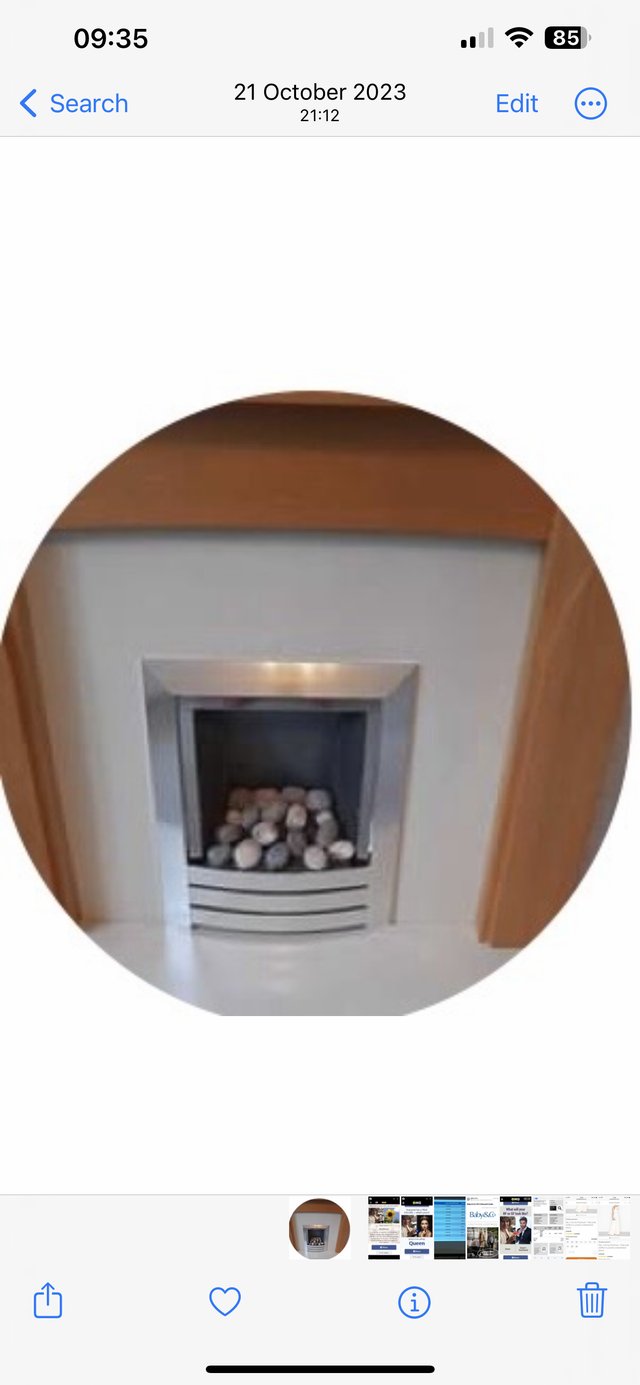 Preview of the first image of Oak fireplace and Kinder Camber pebble effect gas fire.