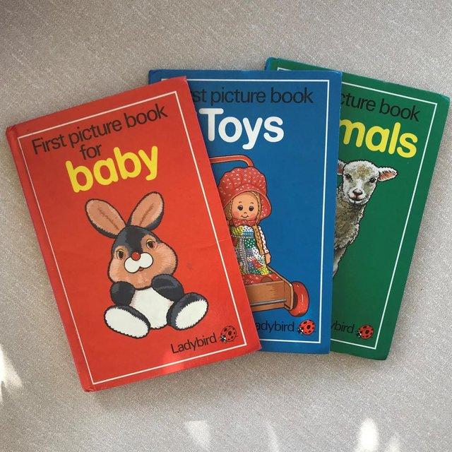 Preview of the first image of 3 vintage 1983 1st edition Ladybird 'first picture' books..