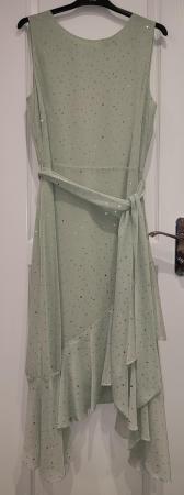 Image 4 of BNWT Women's Wallis Green Sparkle Lined Sleeveless Dress UK