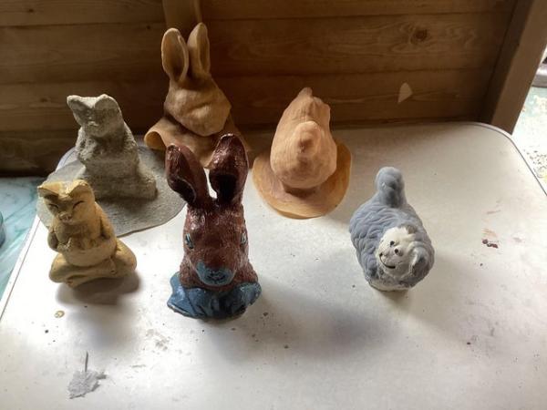 Image 1 of Three moulds to make a bunny, a cat and a praying cat