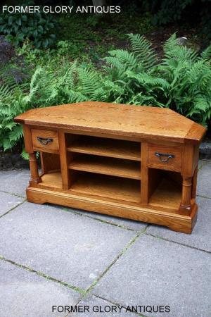 Image 57 of AN OLD CHARM FLAXEN OAK CORNER TV CABINET STAND MEDIA UNIT