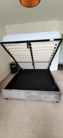 Image 1 of Upholstered King Size Ottoman Bed with Storage