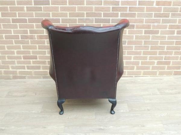Image 6 of Queen Anne Chesterfield Ox Blood Armchair (UK Delivery)