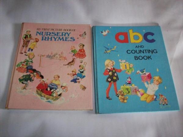 Image 1 of Pair Nursery Rhymes Hardcover -vintage Children’s Books abc