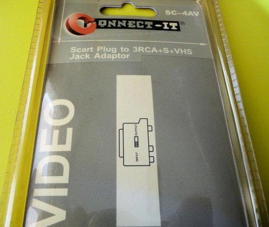 Image 2 of Scart Plug to 3RCA + S + VHS Jack Adaptor ( New )