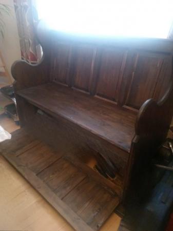 Image 1 of Solid wood monks bench with storage