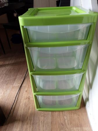 Image 2 of Green four drawer storage tower