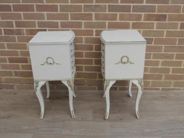 Image 15 of Pair of French Tall Bedside Tables 3 drawers (UK Delivery)