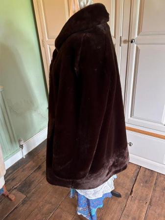 Image 2 of Faux Fur coat dark brown size 16