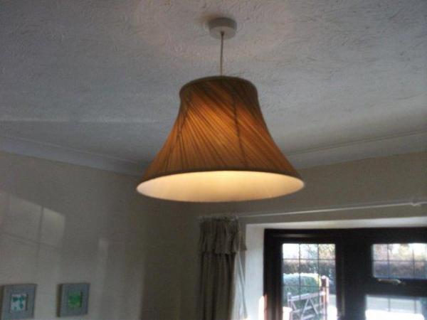 Image 1 of Ceiling Lamp Shades. Two Available. Colour gold..