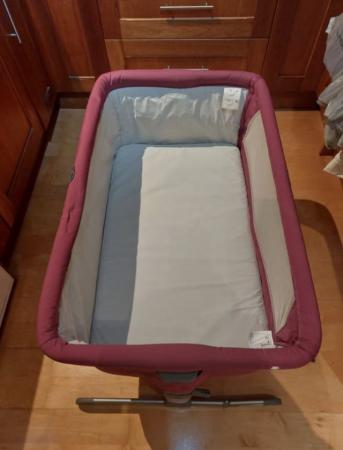 Image 1 of Chicco Next2Me Bed-side Crib Fuchsia Travel Cot From Birth