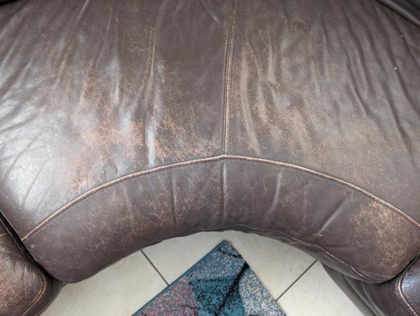 Image 3 of Brown Leather Corner Sofa