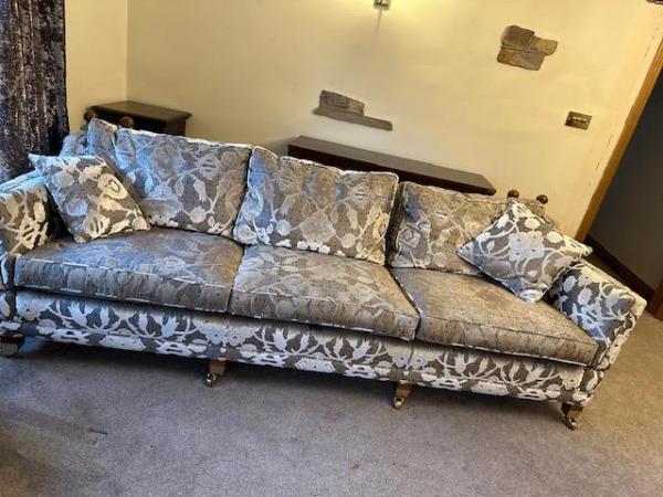 Image 2 of Duresta Luxury Trafalgar sofa, Love chair and foot stool