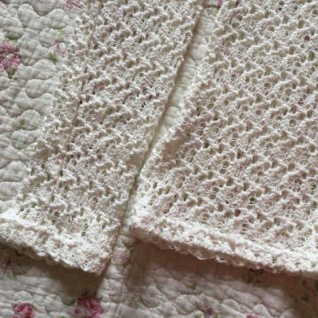 Image 3 of Size M Pretty Cream Crochet Long Sleeve Scoop Neck Top