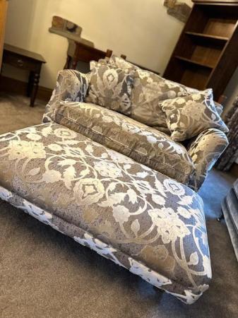 Image 1 of Duresta Luxury Trafalgar sofa, Love chair and foot stool