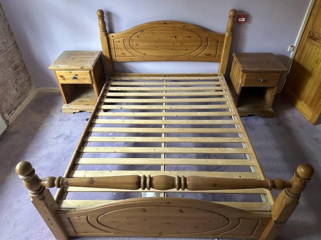 Preview of the first image of King Size Bed Frame Solid Pine.