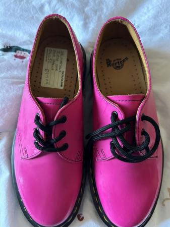 Image 2 of Dr Martens BNWT ladies lace up shoes bright pink patent