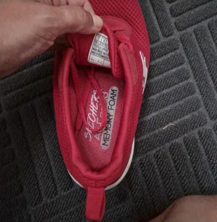 Image 3 of Womens red sketchers red size 4