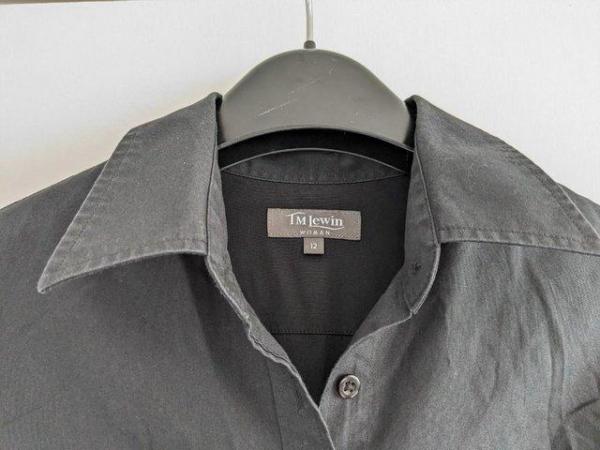 Image 2 of TM Lewin womens black fitted cotton shirt