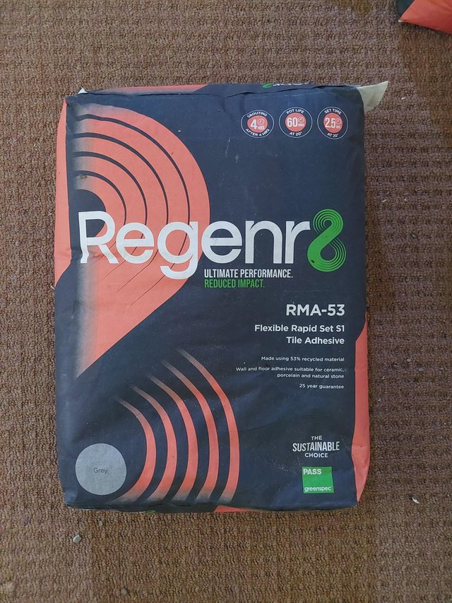 Preview of the first image of Regenr8 rapid set tile adhesive.
