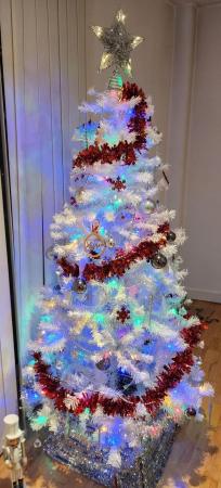 Image 1 of White Christmas Tree (Built-in Lights) ONLY