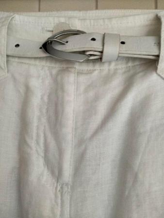 Image 1 of Per Una white linen trousers fully lined