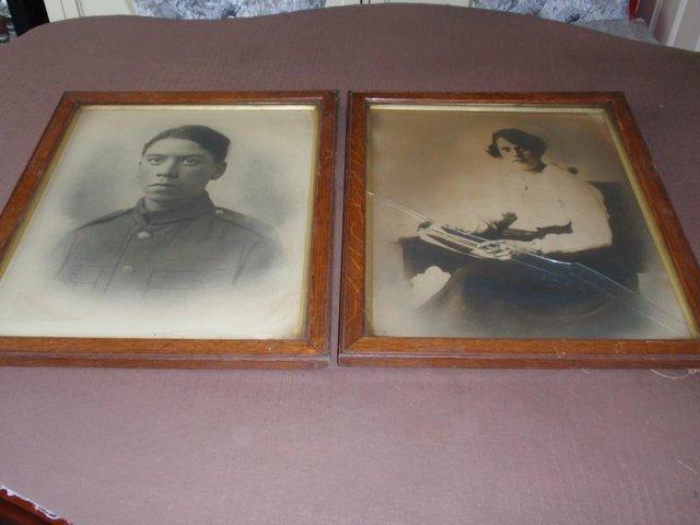 Preview of the first image of Set of 2 Original Portraits Man and Woman circa WW1.