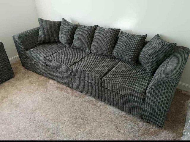 Preview of the first image of BRAND NEW DYLAN 4 SEATER LONG SOFAS FOR SALE OFFER.
