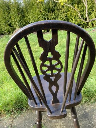 Image 12 of Vintage Antique Dark Brown Gate Leg Table & 3 Chairs