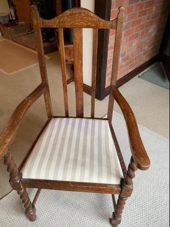 Image 2 of Upright chair with arms and high back