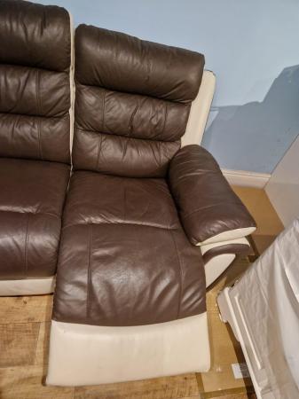 Image 3 of Recliner reclining leather two seater sofa