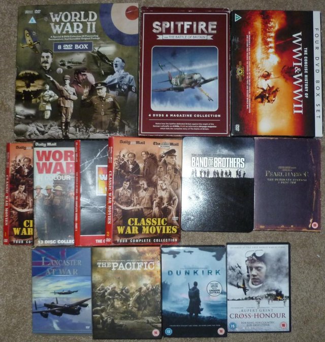 Preview of the first image of 75 DVD joblot bundle. Mostly War Boxsets.