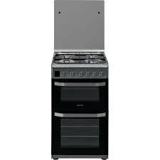 Preview of the first image of HOTPOINT 50CM GRAPHITE GAS COOKER-GLASS LID-4 BURNERS-FAB.