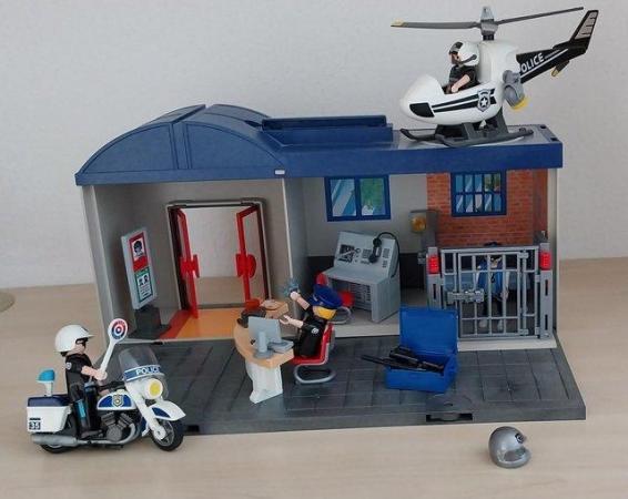 Image 1 of Playmobil - Police station carrier case and helicopter