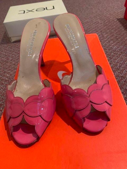 Preview of the first image of Brunamacli Ladies Italian shoes size 3 1/2 Peach patent.