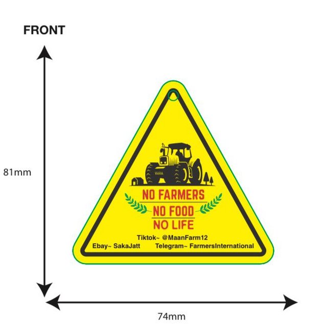 Preview of the first image of No Farmers No Food - Car Air Freshener.