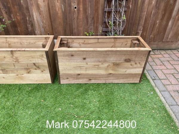 Image 3 of Pair of Rustic Bespoke Treated Garden Planters