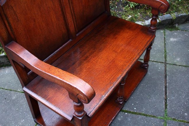 Image 19 of A TITCHMARSH AND GOODWIN TAVERN SEAT HALL SETTLE BENCH PEW