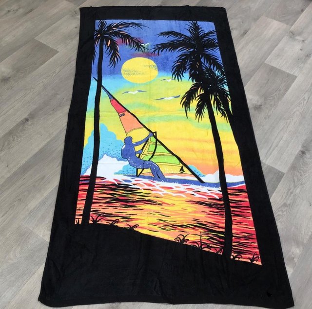Preview of the first image of RARE NEW windsurfer large beach or bath towel. Stunning !.
