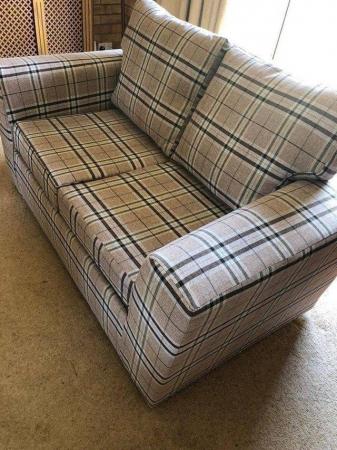 Image 1 of 2 seater sofa bed in glenegles check saddle fabric