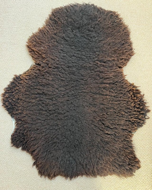 Preview of the first image of Genuine natural British Jacob sheepskin rug..